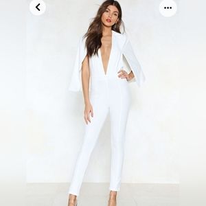 Jumpsuit with attached cape